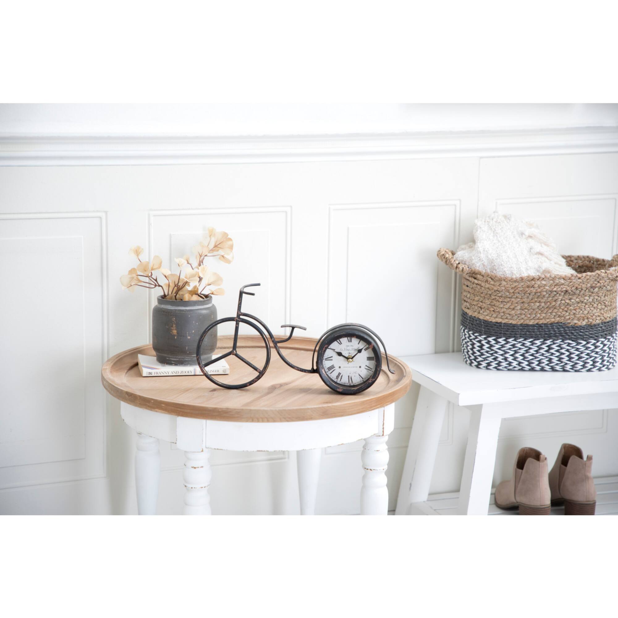 15" Black Metal Farmhouse Bicycle Clock